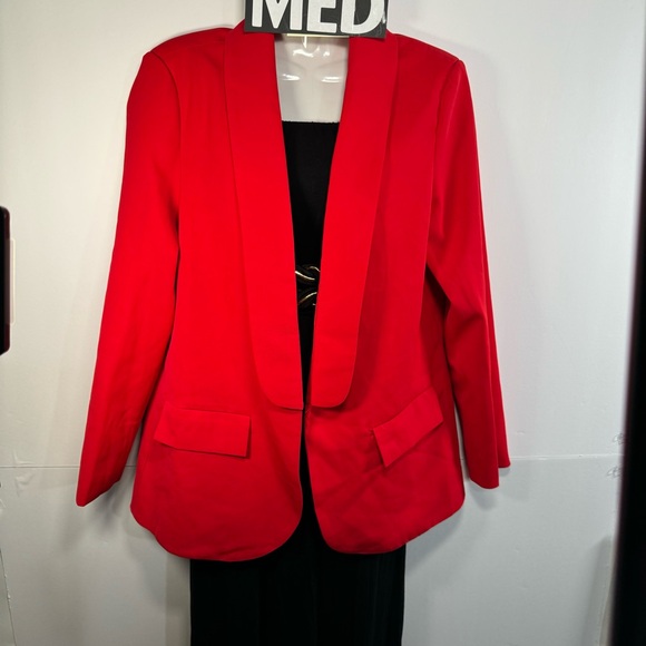 NWOT Meduim Relaxed Fit Open Red Blazer - Picture 5 of 14